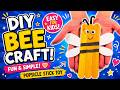 Easy DIY Bee Craft for Kids 🐝 Popsicle Stick Wooden Bee Toy #diy #craft #craftyfun #kids