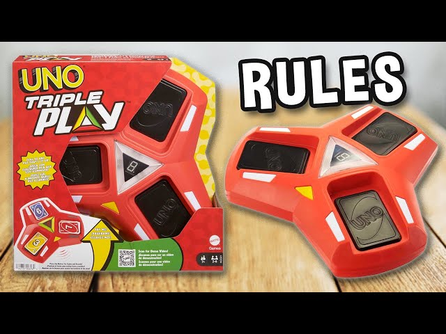 How to play UNO TRIPLE PLAY game (official rules, instructions and gameplay) | Spielregeln TV Mattel