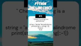 Python One Line Codes #5 - Check if a string is a palindrome | #shorts