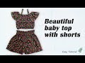 Beautiful Baby Top With Shorts Cutting and Stitching for 2 - 3 Year Baby Girl