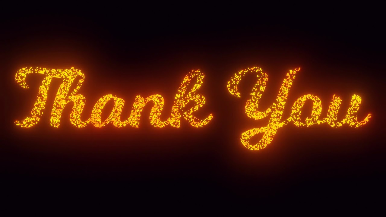 Thank You Text On Black Background, Flying Sparks, Particles Looping 2D  Animation. 4K Download - YouTube