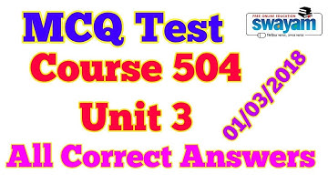 562. MCQ Test, Course 504, Unit 3, All Right Answers