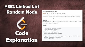 Linked List Random Node | Live Coding with Explanation | Leetcode - 382