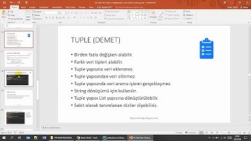 5. Tuple (Demet) ve Dictionary (Sözlük) #Python