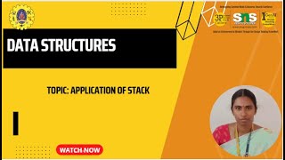 APPLICATIONS OF STACK | DATA STRUCTURES | SNS INSTITUTIONS