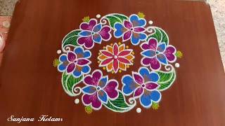 397. Margazhi color full flower Kolam.