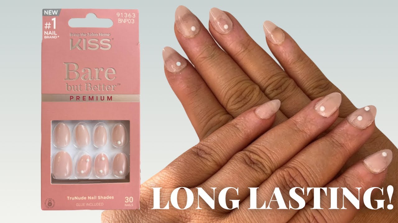 Kiss Bare But Better Premium Press On Nails last 3 WEEKS + | Best Nail Glue