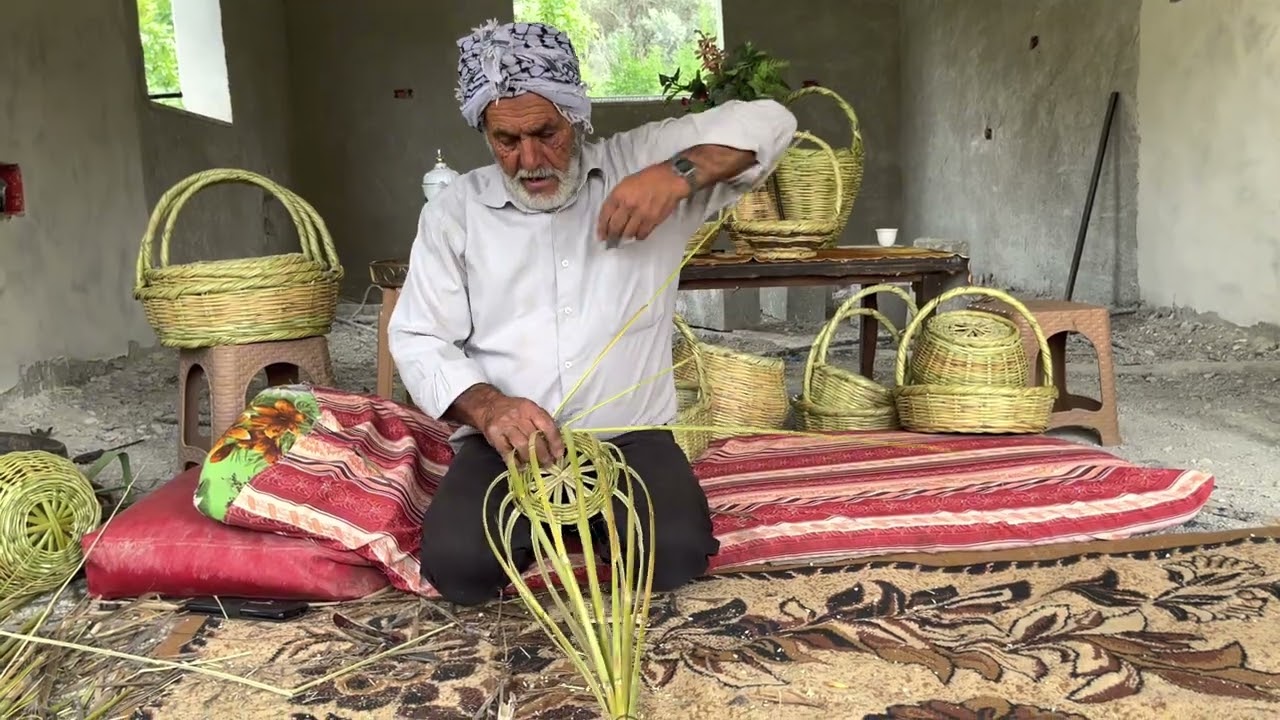 طريقة صناعة السلال اليدوية في وادي الباذان _نابلس