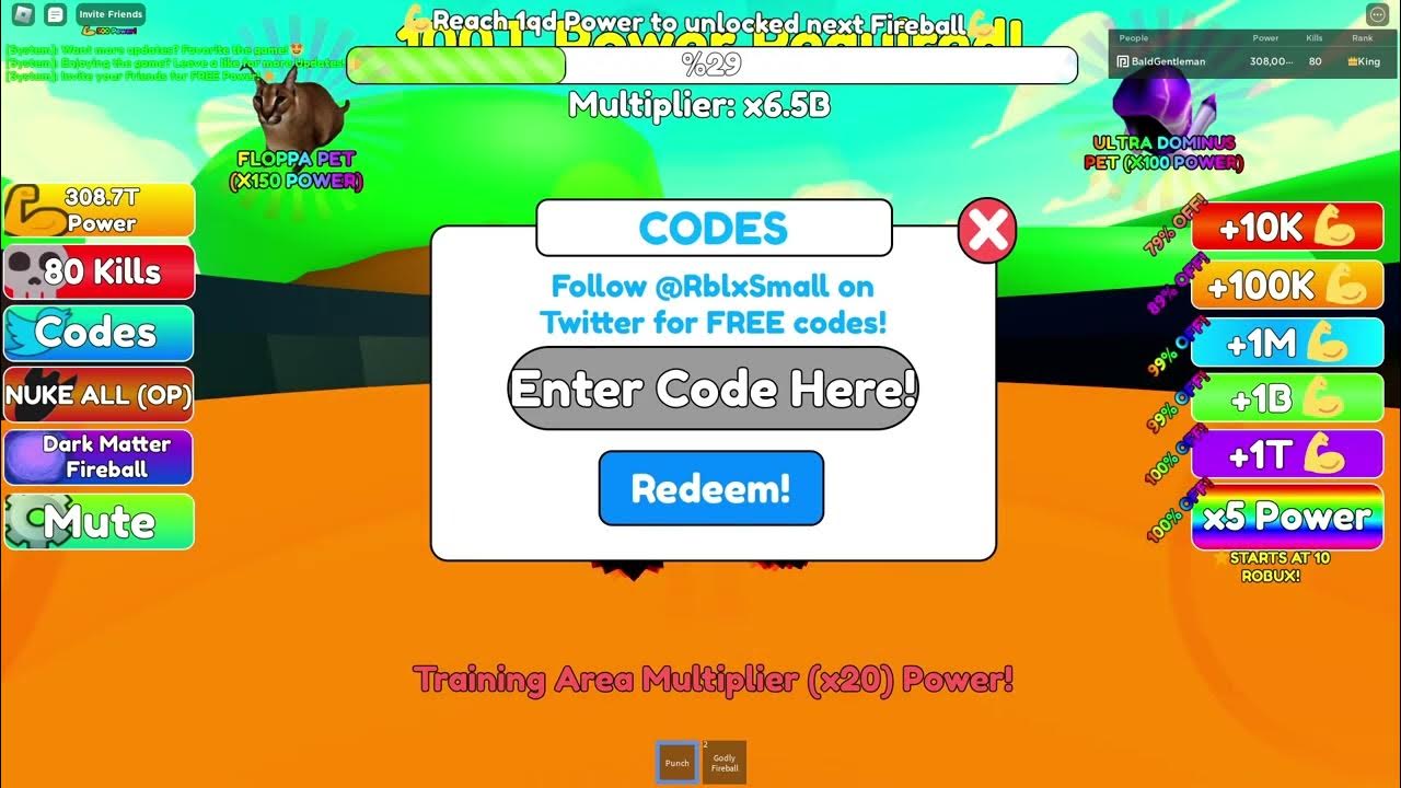 ALL WORKING CODES IN FIREBALL PUNCHINGM SIMULATOR! YouTube