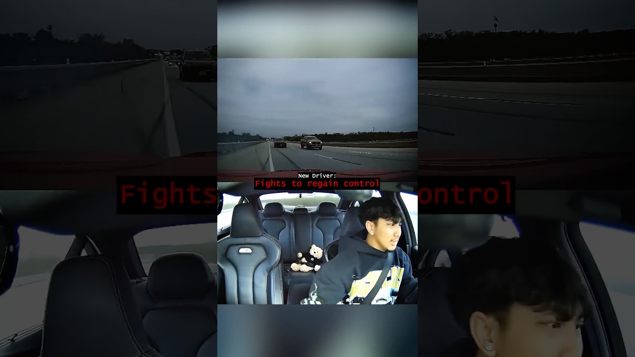 Rookie driver almost falls off the bridge