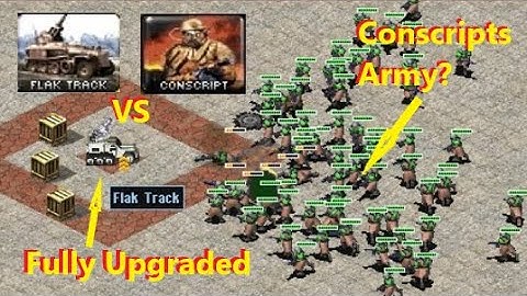How many Conscripts can 1 Flack Track stop? (Fully Upgraded Monster) - Red Alert 2