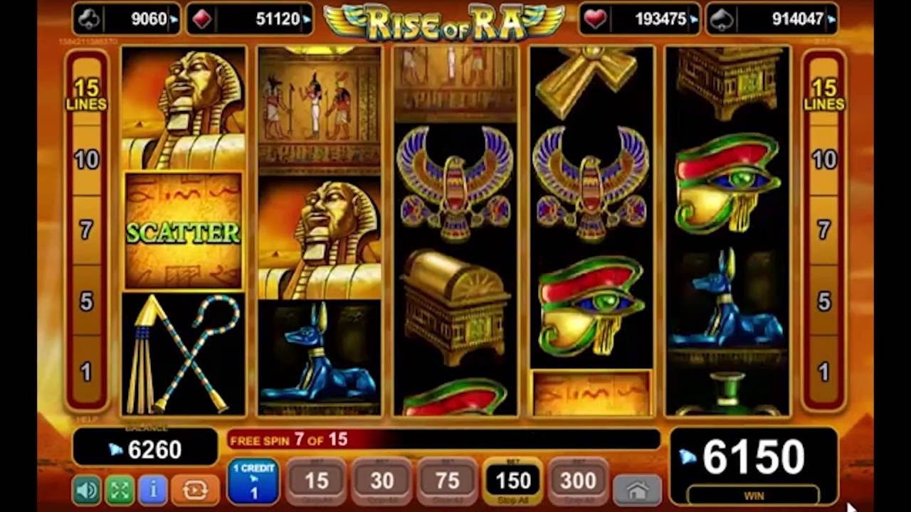 Rise of Ra is a medium to high volatility slot and the maximum that its capable of paying is $,, while the RTP is %.Rise of Ra Features The sot has several gods that will be very helpful along the way.With at least 3 scatter symbols, you will be rewarded with up to 15 free spins with a 3x multiplier.