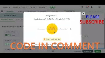 GFG POTD 05/03/2024 IN C++ MOST IMPORTANT INFORMATION | CODE IN COMMENT #geeksforgeeks #gfg #potd