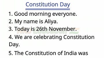 Constitution Day Speech In English 10 Lines | Speech On Constitution Day Of India | Constitution Day