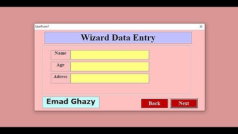 اكسيل VBA | كيفية عمل معالج ادخال بيانات WIZARD من خلال متعدد الصفحات Multy page فى اليوزرفورم