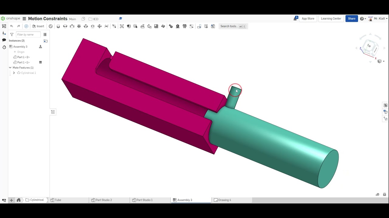 Cylindrical Mate in Onshape YouTube