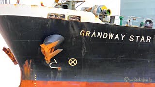 Einlauf Seeschiff GRANDWAY STAR & Schlepper Emden geared cargo seaship & tug 3EHY9 IMO 9355109 screenshot 2