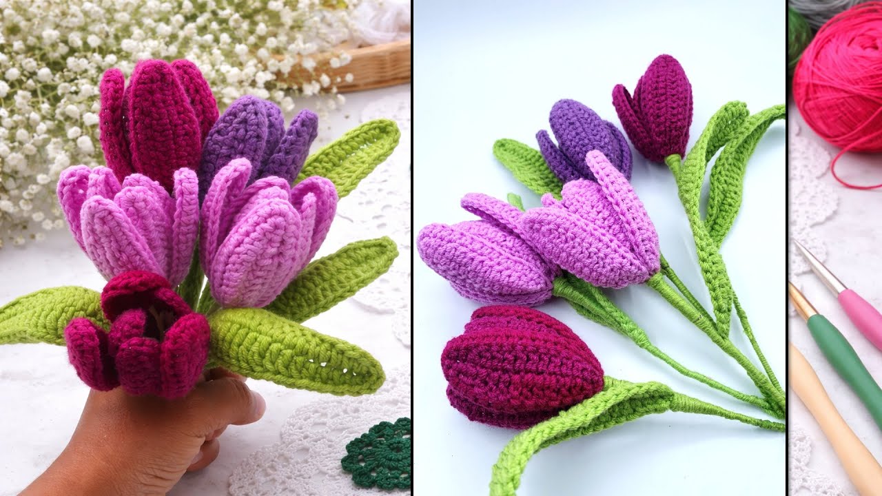Easy Crochet Tulip Flower Pattern | Beginner Friendly Tutorial
