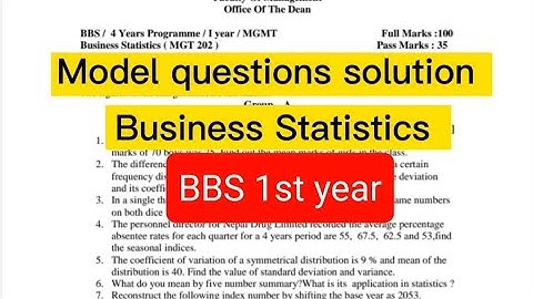 BBS 1st year || Business Statistics T.U Model Question-2020 || Solution part 1|| Short Questions