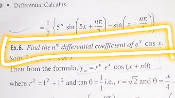 part-16 | Find the nth differential coefficient of e^xcosx