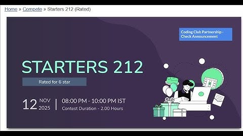 STARTERS 212 || Codechef contest LIVE  || #codechef #coding #programming #contest