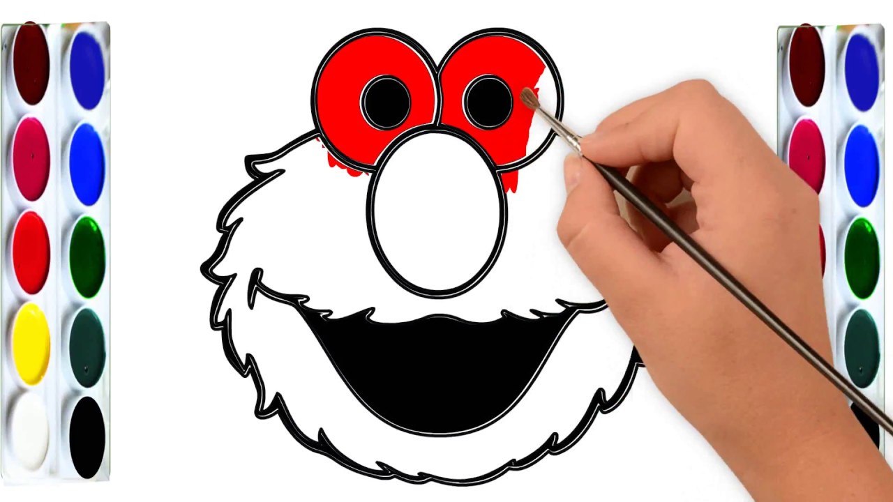 How to Draw Elmo Face Easy | Simple Drawing and Coloring for Kids