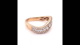 18ct Rose Gold Multi Diamond Wave Ring
