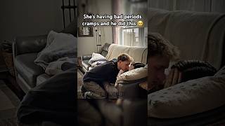 Her fiance reaction 🥺 #relationship #periods #periodcramps #couple #sad