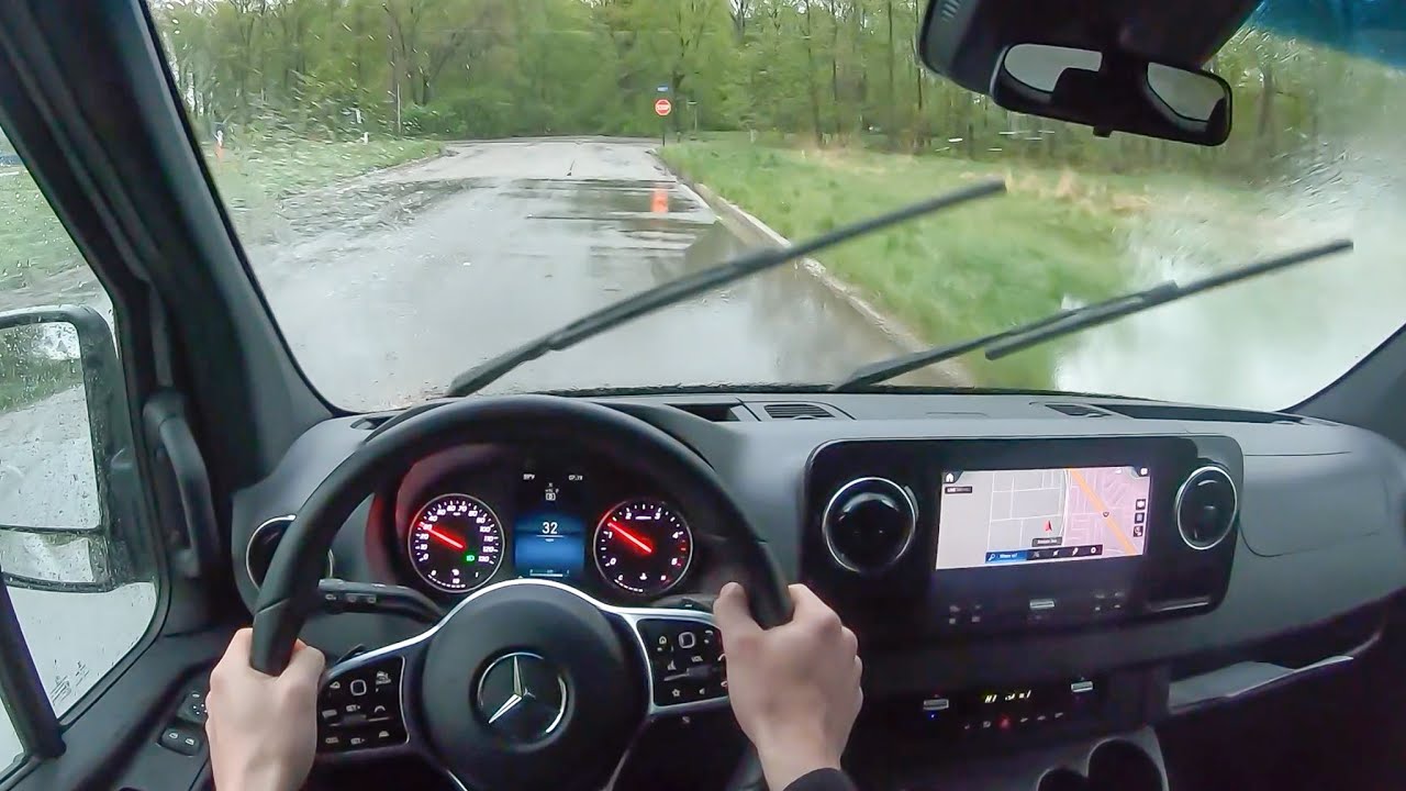2019 Mercedes-Benz Sprinter 3500XD - POV Rainy Day Drive (Binaural Audio)