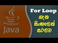 For Loop - java සිංහලෙන් | Hasiya Tech