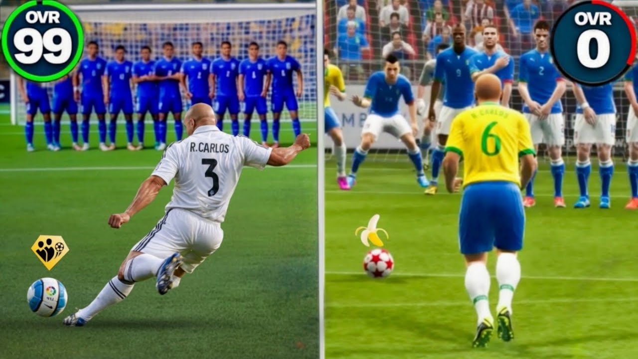 كل ضربة حرة روبرتو كارلوس يتطور +1 💪