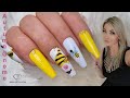 Autumn gnome nail art. Bee nails 🐝 Cute fall nail art tutorial.