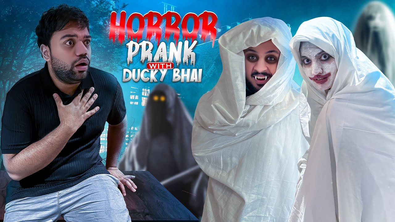 DUCKY BHAI & AROOB K SATH HORROR PRANK 🧟‍♀️ | Hans Hans K Bura Hal Hogya 😂