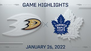 NHL Highlights | Ducks vs. Maple Leafs - Jan. 26, 2022