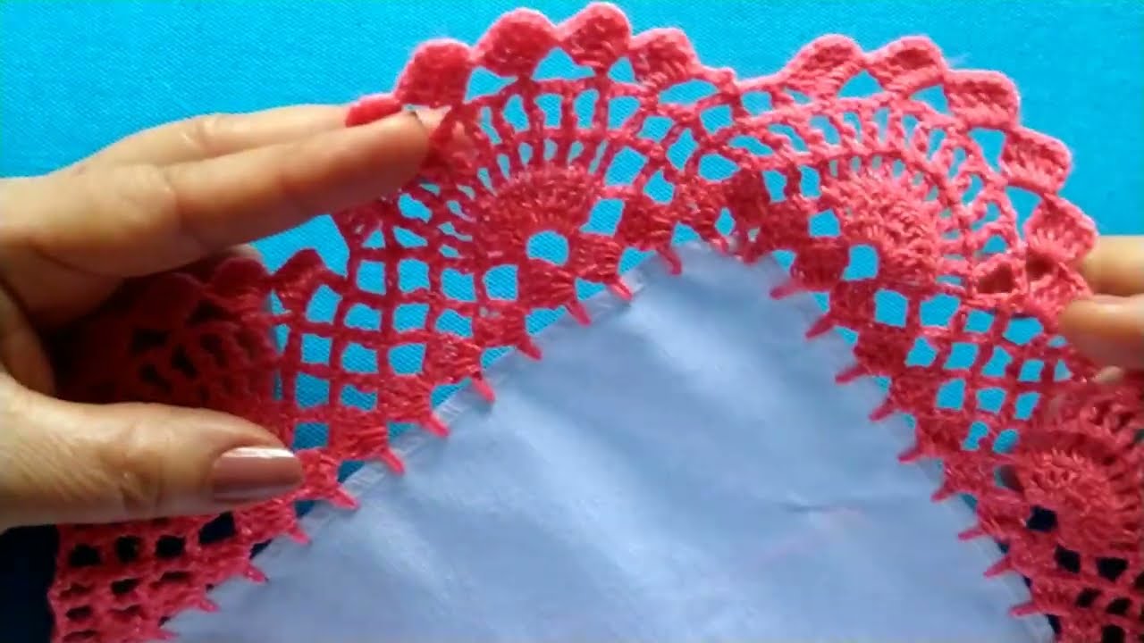 Puntilla num 703 para servilletas, muy fácil de tejer.#crochet #fyp #videos #arte #servilletas
