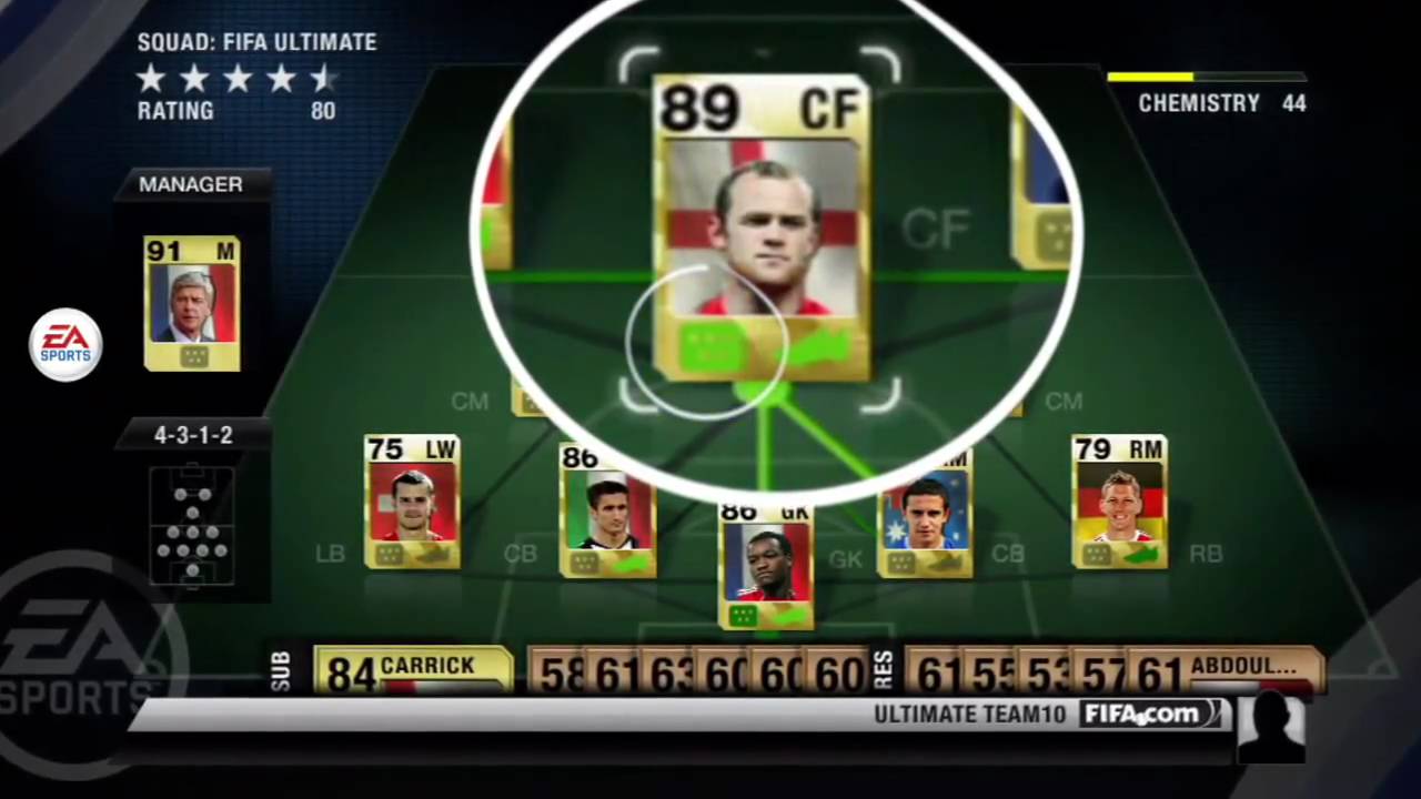 FIFA 10 Ultimate Team - Построение игроков