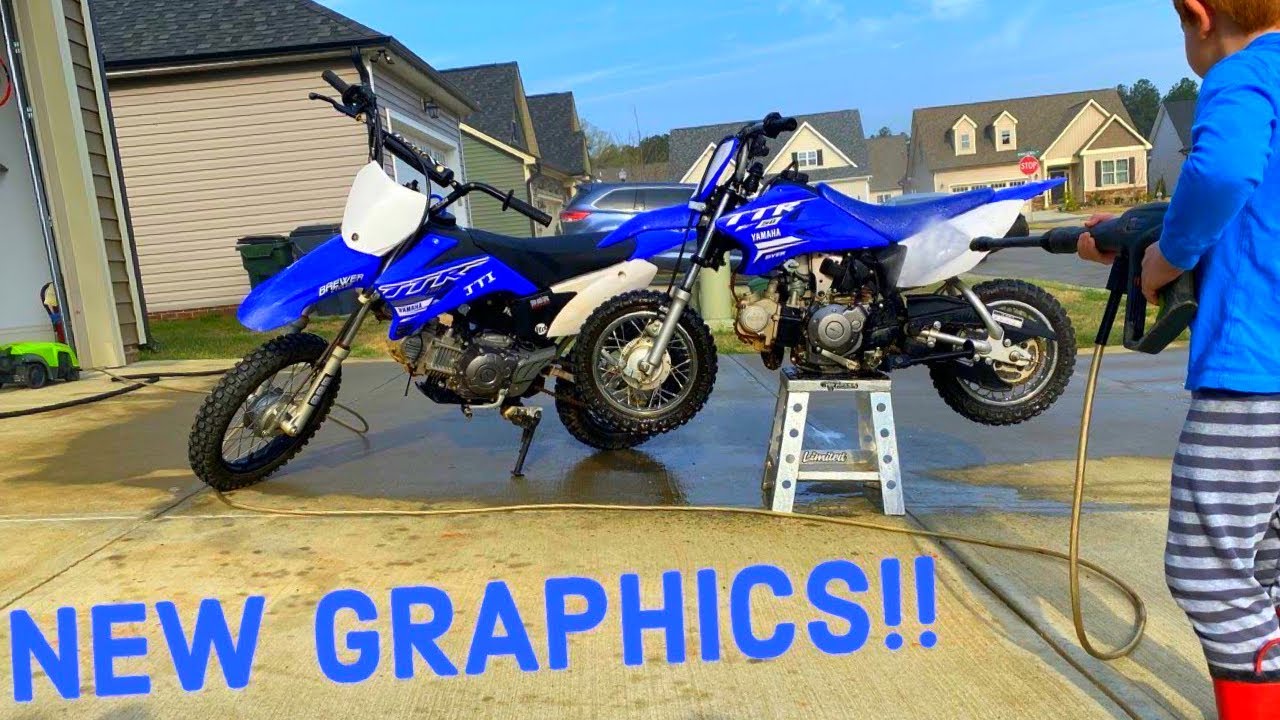 Cleaning and Installing New Dirt Bike Graphics - YouTube