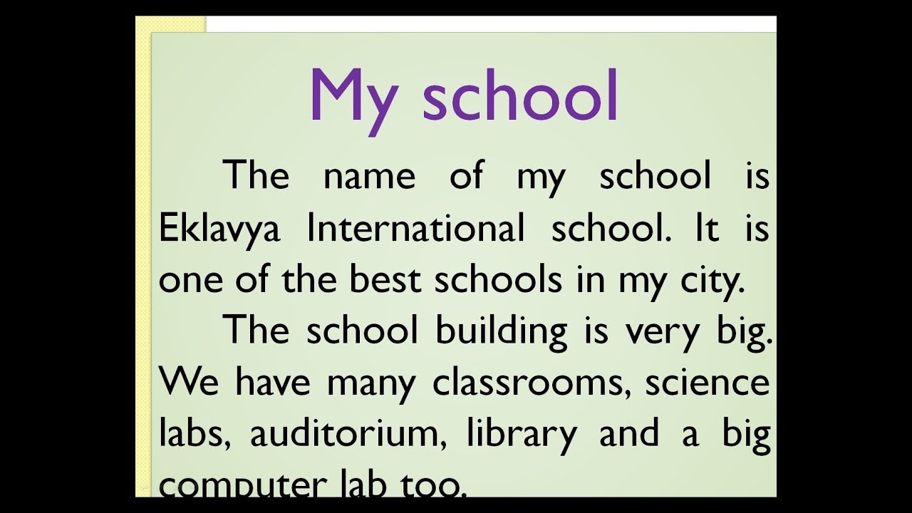 essay about my school for class 1
