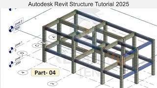 4. Autodesk Revit Structure Tutorial 2025 - how to draw beam in Revit structure & Replicate Model