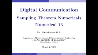 Sampling theorem Numerical: Numerical 13