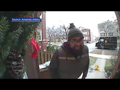 Squirrel Jumps On UPS Employee's Back