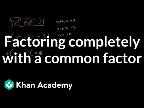 Faktoring úplne so spoločným faktorom | Algebra 1 | Khanova akadémia