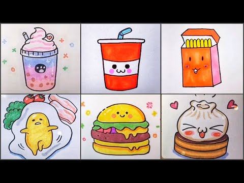 Vẽ đồ ăn thức uống cute đáng yêu, vẽ hình cute | Draw so cute #35 ...