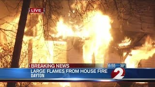 House erupts in flames