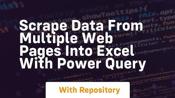 scrape data from multiple web pages into excel with power query