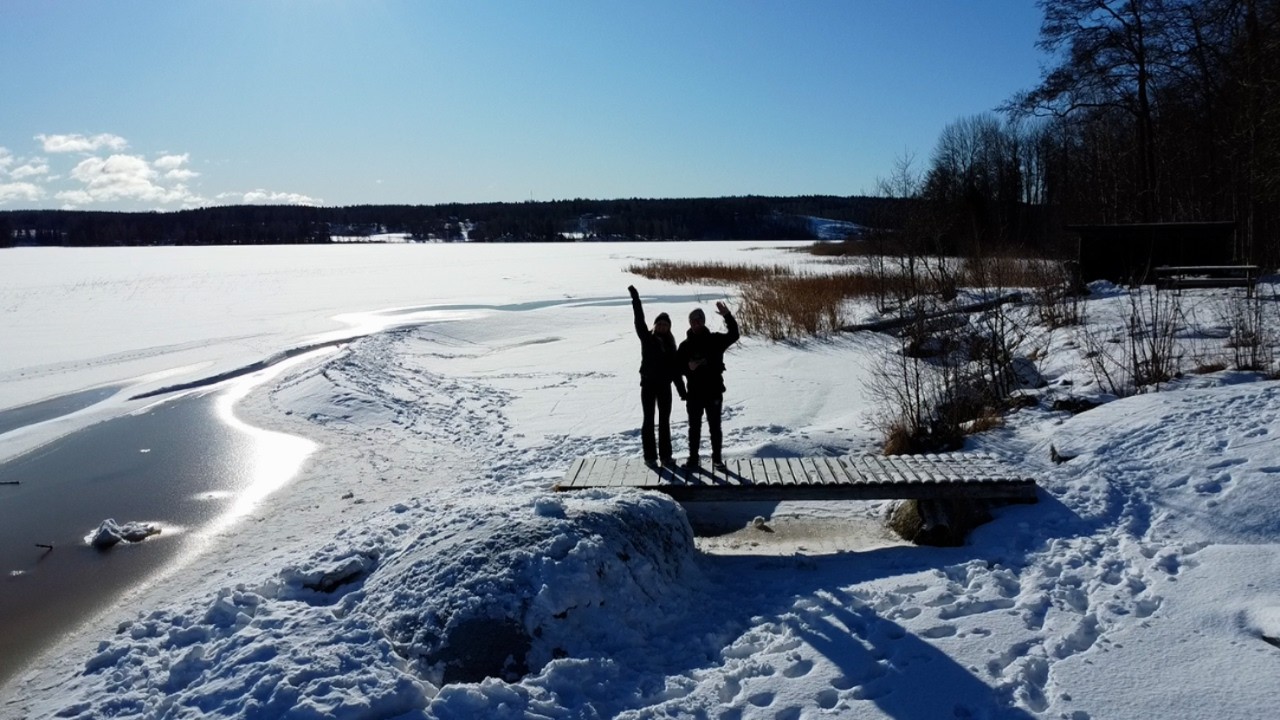 Winter in Sweden from above