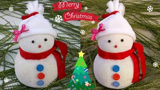 DIY Snowman|Making easy socks snowman|Christmas craft idea |Christmas & New Year decor ideas
