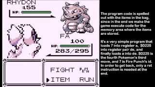 Pokemon Red/Blue - Arbitrary code execution with glitch move TM42