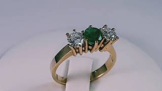 Inel Aur 18k, Diamante cca 0.70 ct, Smarald, 3.92 grame