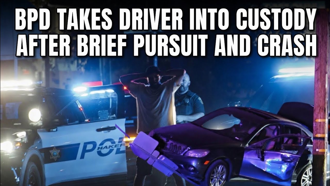 BPD Takes Driver into Custody After Brief Pursuit and Crash - YouTube